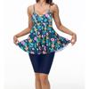 [Traje de saia e blazer europeu e americano maiô feminino] impressão digital multicolorida boxer de perna longa novo de comércio exterior maiô transfronteiriço