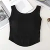 Camiseta regata de algodão puro para garota estilosa com bojos base de cor contrastante não precisa de sutiã bandeau roupa íntima roupa externa sem alças roupa íntima