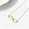 Collar con Colgante de Plata de Ley S925 Símbolo del Infinito Figura de Ocho para Mujer, Venta Caliente Transfronteriza, Diseño de Nicho, Cadena para Clavícula Simple y de Moda