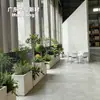Cimento de Alta Resistência Caixa de Flores Grande Qualidade de Garantia para Comércio de Exportação Vaso Retangular para Exterior Área Cênica Plantas Verdes Calha para Flores