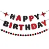 Banner de Feliz Aniversário para Meninos e Meninas, Guirlanda de Glitter Decorações Adequadas para Vários Grupos Etários, Flores de Glitter de Aniversário