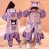 Pijamas de otoño e invierno de estilo coreano para niños y niñas, pijamas de felpa de jacquard gruesos con dibujos animados, pantalones y pantalones.