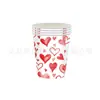 Novo produto transfronteiriço: toalha de mesa temática Dia dos Namorados com coração vermelho, buquê para festa de casal, decoração de prato de papel em formato de coração