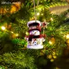 Novo Lindo Boneco de Neve Retrô Ornamento de Natal Acrílico Ornamento de Árvore de Natal Plano 2D Decoração de Feriado