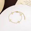 Pulsera de Acero de Titanio Hueca con Estrella de Cuatro Puntas y Acero Inoxidable 304 con Galvanoplastia Ecológica