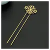 Horquilla de Flor de Nube Auspiciosa en Forma de U de Cobre Puro DIY Estilo Antiguo Headdress Hanfu Horquilla Galvanoplastia Galvanoplastia Joyería Hecha a Mano Accesorios