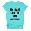 Mi Corazón Está en Ese Sitio Independiente de Deseos Estilo Europeo y Americano Camiseta Casual Simple de Manga Corta con Cuello Redondo para Mujer para Exportación