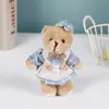 Variedade transfronteiriça de linho casais urso de pelúcia brinquedo pingente urso de linho chaveiro pingente boneca