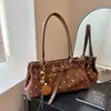 Bolso de hombro retro, minimalista y moderno de lunares para mujer, perfecto para otoño, una opción única y elegante para ir al trabajo, un bolso de mano de alta gama y versátil