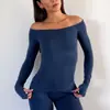 Nova camiseta DFYNE de manga longa e um ombro, absorvente de suor, secagem rápida, alta elasticidade, adequada para corrida ao ar livre, fitness e yoga