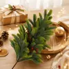 Árboles artificiales simulados de pino y ciprés, plantas, ramas de abeto y pino, follaje artesanal para decoración navideña y de bodas, accesorios de plantas verdes navideñas