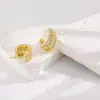Pendientes de Cuerda de Cáñamo con Diamantes de Nuevo Estilo Transfronterizos Europeos y Americanos en Forma de C para Mujer Chapados en Oro de 18K, Pendientes Elegantes de Gama Alta, Versátiles y Pendientes