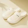 Zuecos de Eva para Mujer de Verano con Diseño de Cordones, Zapatos de Playa de Punta Abierta, Pantuflas Planas Dulces