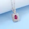 Collar Transfronterizo de Nuevo Producto Plata 925 de Alta Gama Rubí de Cultivo Cadena para Clavícula Versátil de Moda para Mujer Venta Directa de Fábrica