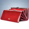 Carteira de Couro Genuíno, Bolsa Feminina com Padrão de Crocodilo, Bolsa para Celular, Carteira Clutch, Feita Sob Medida