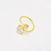 Anillo de Circonita de Venta Caliente Transfronterizo con Abertura Ajustable, Oro de 18K, No se Desvanece, Joyería Nicho de Lujo Ligero para Mujer al Mayoreo