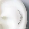 Fengtai F136 Aretes de Aleación de Titanio Incrustados con Circonita en Forma de Media Luna G23 Joyería para Piercing Corporal de Titanio Clavillos para Hélice Auricular Clavillos para Concha Auricular