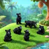 Paisaje en Miniatura Realista de Pie Oso Negro Grande Muñeco Lindo Gránulos Jardín Paisajismo DIY Accesorios Decorativos Mini Adornos Pequeños