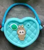 Monedero de silicona con forma de cueva cuadrada para niños, bolso cruzado para caminar, divertido y bonito bolso de silicona para cambio.
