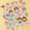 Feliz Día del Niño Caricatura Decoración de Pastel Niño Niña Linda Tarjeta Niños de Jardín de Infancia 61 Enchufe