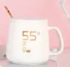 Caixa de Presente para Caneca de Temperatura Constante Conjunto de Canecas Cerâmicas de 55 Graus Caneca Aquecedora de Isolamento para Leite Pode Imprimir Logo Caneca Térmica Caneca de Água Doméstica