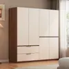 Guarda-roupa moderno minimalista para uso doméstico, armário de armazenamento para quarto, adequado para apartamentos alugados, com portas duplas, compartimentos separados, armário de armazenamento econômico para crianças
