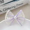 Grampo de Cabelo Laço de Renda Super Fada Francês Estilo College Laço Clássico Acessório de Cabelo Grampo Doce e Fofo