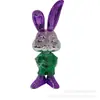 Venta directa de fábrica de adornos de conejo de la suerte, electrochapados en oro y plata, artesanías decorativas de alta gama para sala de estar y casas modelo, personalizables