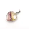 Pingente de amor em pedra natural transfronteiriço 20mm pingente de coração cor de cristal pingente de coração pêssego acessórios de joias para colar