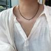 Colar de Prata Esterlina 925 com Olho de Tigre Natural Dourado Prata Quebrada Corte Extremamente Fino de 2mm para Outono e Inverno Joias de Nicho de Luxo Leve Femininas