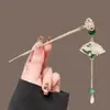 Grampo de Cabelo Flor com Franja Estilo Antigo para Mulheres, de Alto Padrão e Elegante, Versátil Grampo Hanfu, Grampo para Coque no Topo da Cabeça