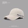 Gorra de béisbol con bordado de letras para mujer, estilo coreano, combina con todo, con gran circunferencia de cabeza y cara mostrada, para parejas y hombres.