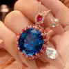 2026 Nuevo Modelo Joyería Huabi Base de Cobre Chapado en Oro Corindón Sintético Juego de Joyería Europeo y Americano Piedra Principal 18*20