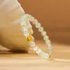 Pulsera de Piedra de Uva de Calcedonia Blanca Natural para Mujer Plata de Ley S925 Esmalte Frío Mariposa Estilo Chino Nuevo Exquisita Pulsera de Gama Alta