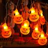 Luzes de Halloween Luzes de Corda Guiadas por Fantasmas Decoração de Festa Abóbora Morcego Aranha Fantasma Crânio Olhos Luzes de Corda de LED