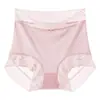 Bragas para Mujer 8442 de Cintura Alta, Hielo Fresco, Ribete de Encaje, Microtransparentes, Secado Rápido, Amigables con la Piel, Elevación 3D de Glúteos