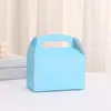 Caixa Monocromática Portátil de Papel Kraft para Assar e Cortar Embalagem para Mousse e Sobremesas Caixa para Embalagem de Chá da Tarde Caixa para Biscoitos de Flocos de Neve