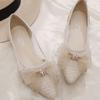 Estilo Hada Estudiante Punta Afilada Malla Transpirable Primavera Nuevo Zapatos de Mujer Versátil Boca Baja con Falda y Zapatos Planos