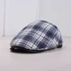 Chapéu de Boina Xadrez Retro Japonês 2025 Outono e Inverno Novo Feminino Proteção Solar Quente Versátil Emagrecimento Facial