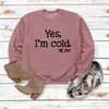 Amazon Cross-Border Outono e Inverno Tops Femininos Comércio Exterior Outono e Inverno Sim Estou com Frio Estampado Casual Solto Moletom