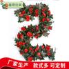 Enredadera de Rosas Simuladas, Enredadera de Flores Artificiales, Enredadera de Flores Decorativa Retorcida para Balcón de Boda al Aire Libre, Pasillo, Macizo de Flores, Casa de Huéspedes, Puerta Transfronteriza