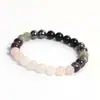 Pulseras Populares Transfronterizas Europeas y Americanas, Joyería para Mujer, Amatista, Cristal Rosa, Brillo Gris, Obsidiana Negra, Pulseras al por Mayor en Stock