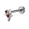 Brincos de Estrela de Titânio Jiangtai F136 Studs de Lábio de Estrela Cruzada de Zircônia Joias para Piercing Corporal de Liga de Titânio G23 Studs de Osso da Orelha