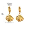 Pendientes de Acero Inoxidable Chapados en Oro de 18K Estilo Francés Estrella de Mar y Caracola para Mujer Serie Marina Pendientes Modernos Sencillos