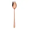 Cuchara de ensalada de acero inoxidable 304, color oro rosa, negro, azul, colorido, tenedor para fideos instantáneos, tenedor coreano de doble propósito, cuchara, uno
