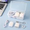Caja de Almacenamiento Portátil para Cable de Datos Cargador Batería Disco Duro Control Remoto Audífonos Artículos de Escritorio Transparente Caja Organizadora