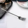 Colher Doméstica Aço Inoxidável 304 Talheres Colher de Chá Criativa Colher de Sobremesa Cabeça Redonda Estilo Coreano Cabo Longo Colher de Bibimbap Colher de Mesa