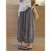 Pantalones de encaje a cuadros con diseño de farol para mujer 2026, estilo fino de verano, estilo perezoso, cintura alta, corte holgado, adelgazantes, pantalones casuales cortos