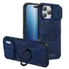 Comercio electrónico transfronterizo: Funda anticaída para Apple 18 Pro Max con soporte magnético para coche de 360 grados, compatible con IP17 Pro Max, con diseño de ventana deslizante
