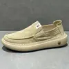 Zapatos de Tela del Viejo Pekín, Zapatos Casuales sin Cordones, Delgados y Transpirables, Simples y Versátiles, de Suela Suave, Cómodos Zapatos Casuales de Lona para Hombre